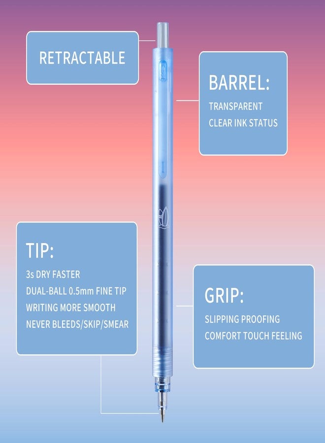 Kaco ROCKET Gel Pens 4 Pieces 0.5mm Black Ink Sunset Beach Aesthetic Pens School Office Stationery Quick Drying - Image 2