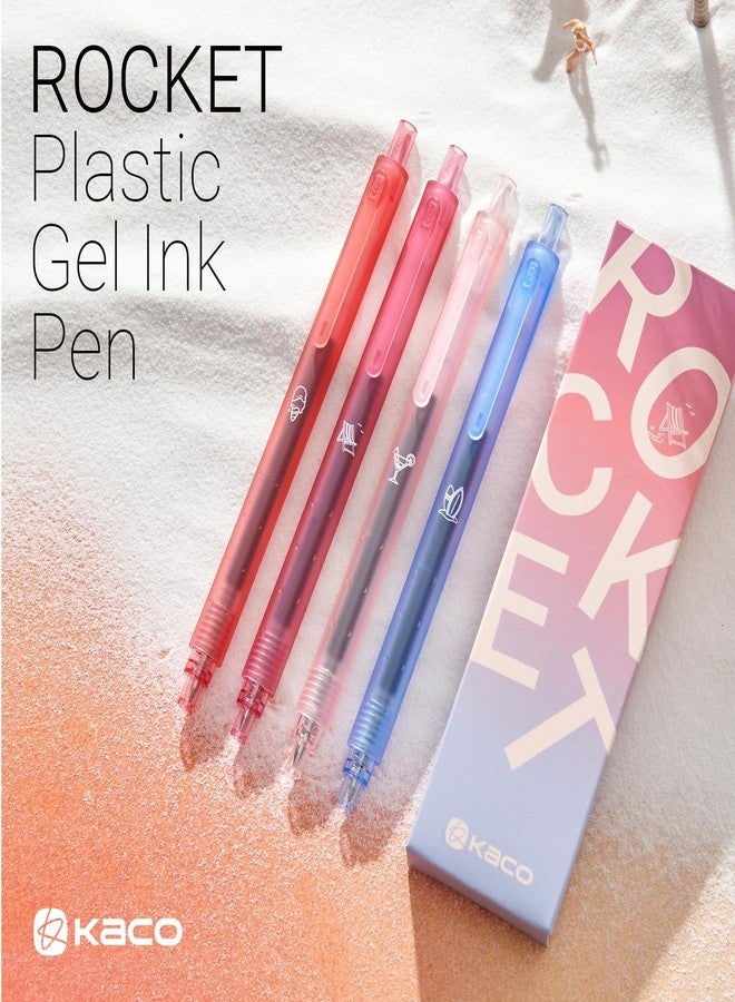 Kaco ROCKET Gel Pens 4 Pieces 0.5mm Black Ink Sunset Beach Aesthetic Pens School Office Stationery Quick Drying - Image 5