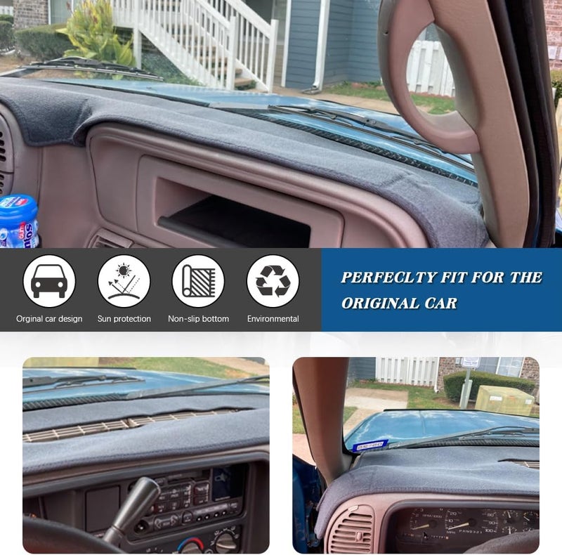 KEDAKEJI Dashboard Dash Cover for 1997-2000 Chevy/GMC C1500 C2500 C3500 & 1997-2000 Yukon/Tahoe/Escalade - Gray - Image 3