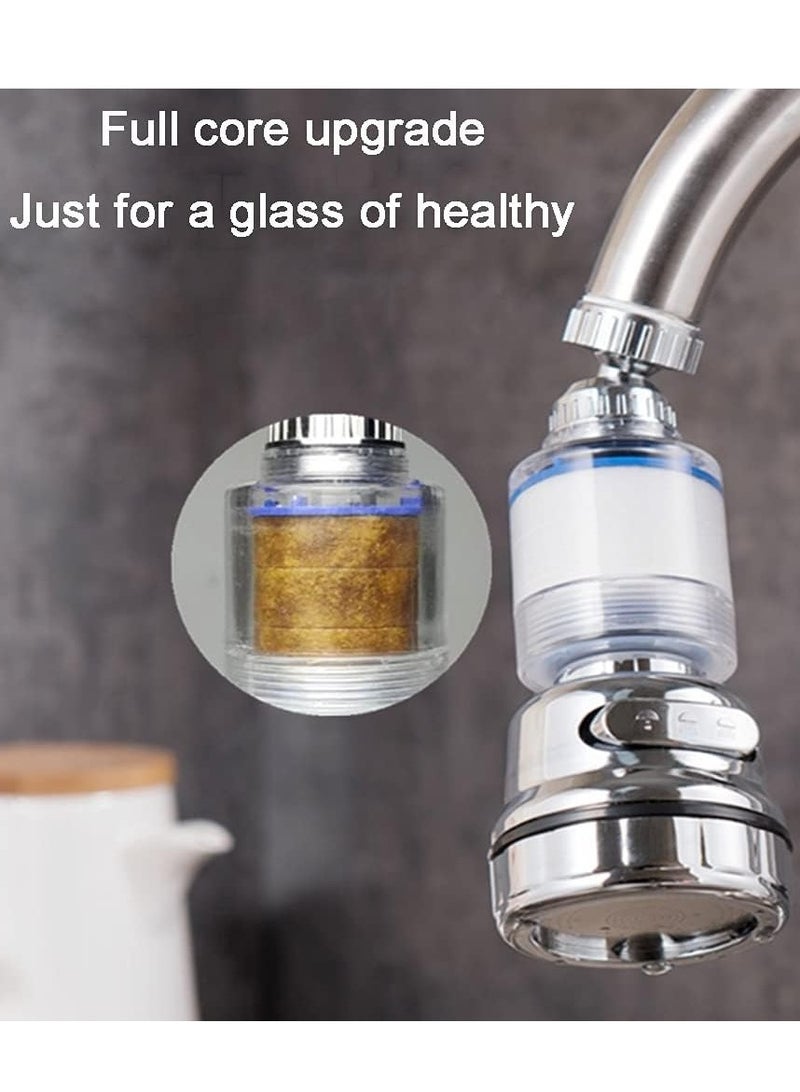 Faucet Water Filter Set,360° Rotating Sink Water Filter Faucet Bathroom Sink Filter with Filter Elements,Kitchen Sink Water Saving Tap Aerator, 3 Water Outlet Modes, Vegetables and Wash Fruits for Kitchen - Image 3