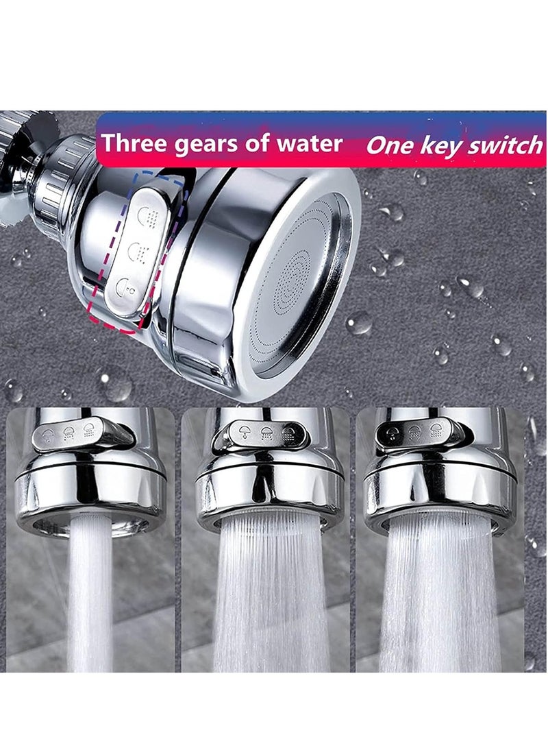 Faucet Water Filter Set,360° Rotating Sink Water Filter Faucet Bathroom Sink Filter with Filter Elements,Kitchen Sink Water Saving Tap Aerator, 3 Water Outlet Modes, Vegetables and Wash Fruits for Kitchen - Image 5