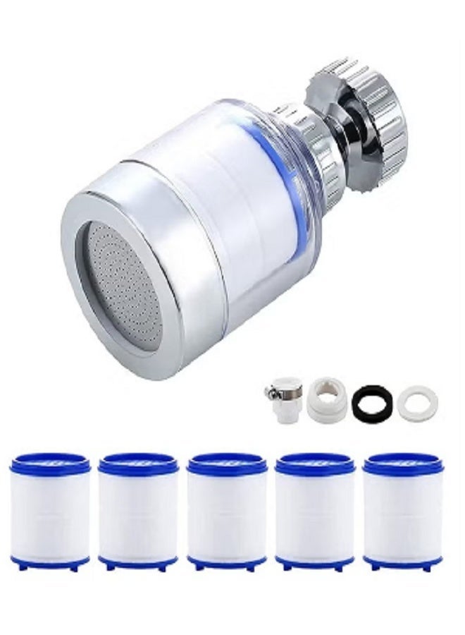 Aknzlmed Faucet Water Filter Set,360° Rotating Sink Water Filter Faucet Bathroom Sink Filter with Filter Elements,Kitchen Sink Water Saving Tap Aerator, 3 Water Outlet Modes, Vegetables and Wash Fruits for Kitchen - Image 1