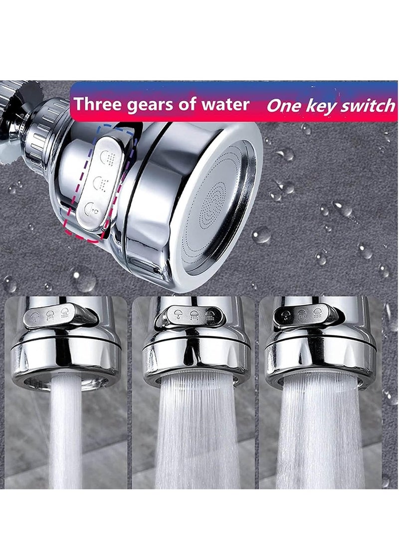 Aknzlmed Faucet Water Filter Set,360° Rotating Sink Water Filter Faucet Bathroom Sink Filter with Filter Elements,Kitchen Sink Water Saving Tap Aerator, 3 Water Outlet Modes, Vegetables and Wash Fruits for Kitchen - Image 5