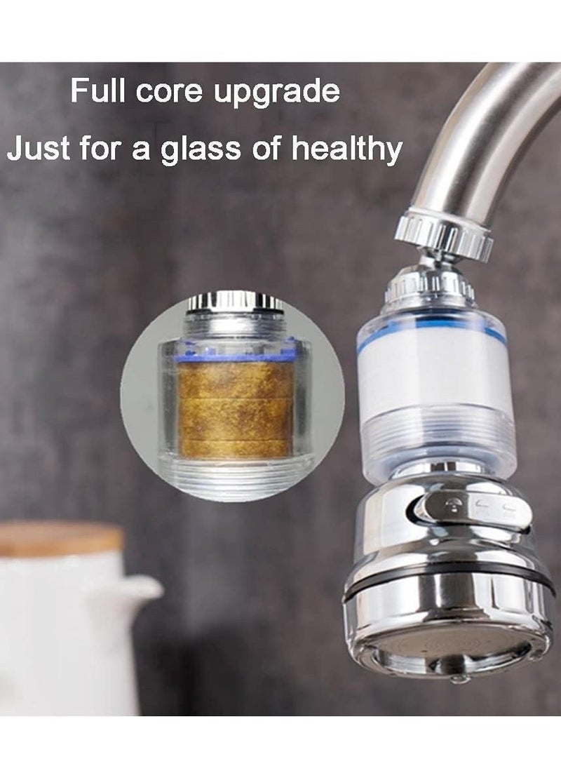Aknzlmed Faucet Water Filter Set,360° Rotating Sink Water Filter Faucet Bathroom Sink Filter with Filter Elements,Kitchen Sink Water Saving Tap Aerator, 3 Water Outlet Modes, Vegetables and Wash Fruits for Kitchen - Image 3