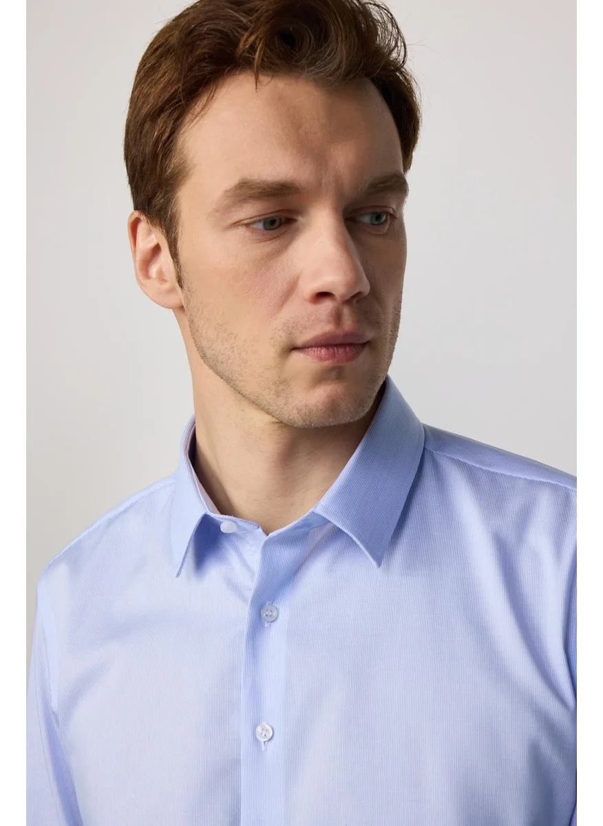 تودورس Slim Fit Non-Iron Blue Men's Shirt