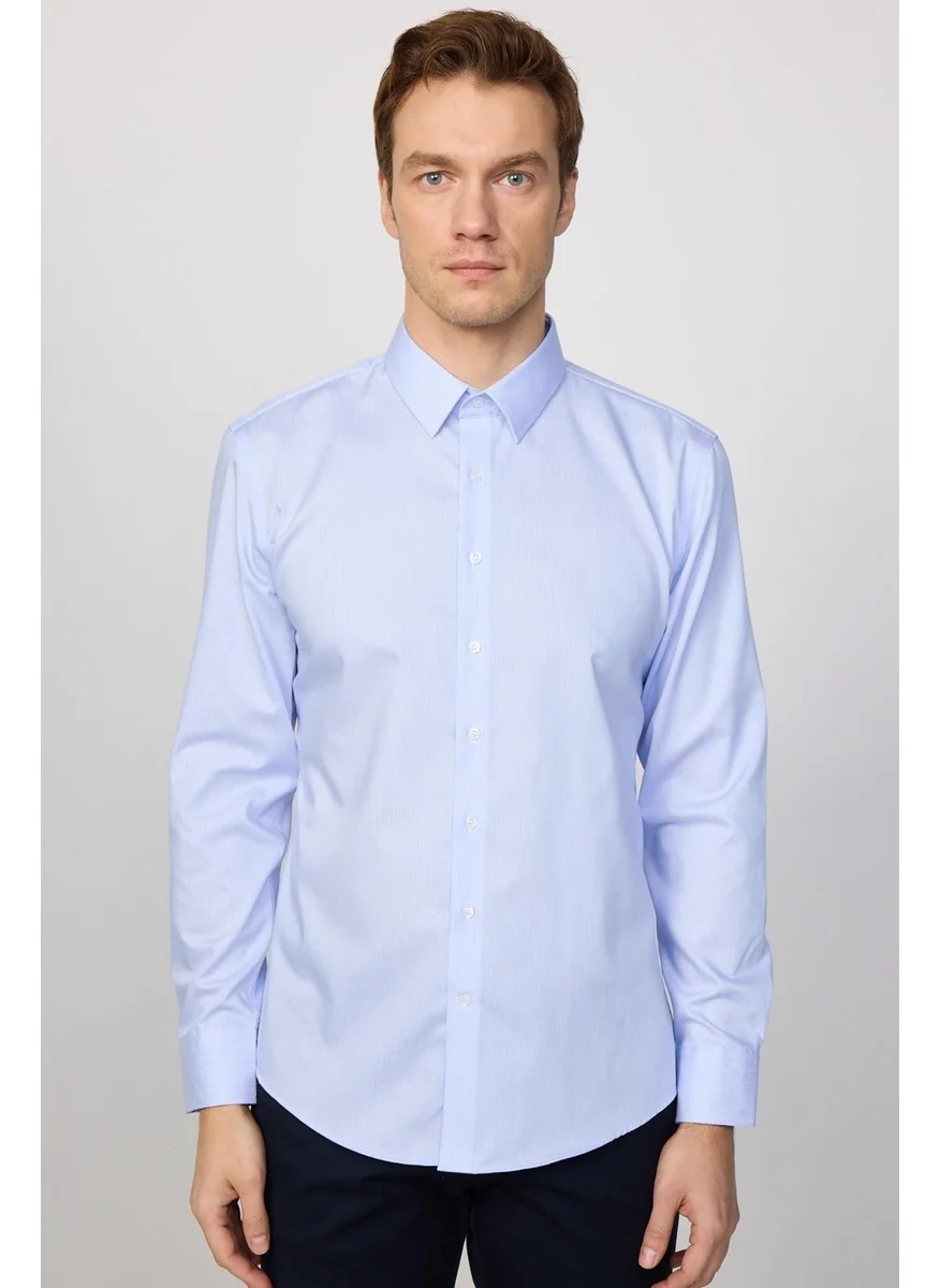 تودورس Slim Fit Non-Iron Blue Men's Shirt