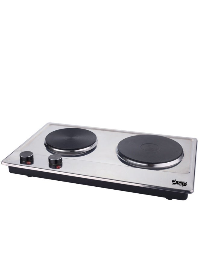 DSB Electric Double Hot Plate DSP – 2500W Total – Stainless Steel Surface – Independent Temperature Control – Model KD4047 - Image 1