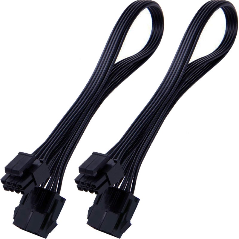 TeamProfitcom CPU 8 Pin Power Extension Cable ATX CPU 8 Pin Female to 8(4+4) Pin Male EPS Extension Cable for Motherboard (Not PCI-e VGA) 12 Inches (2 Pack) - Image 1