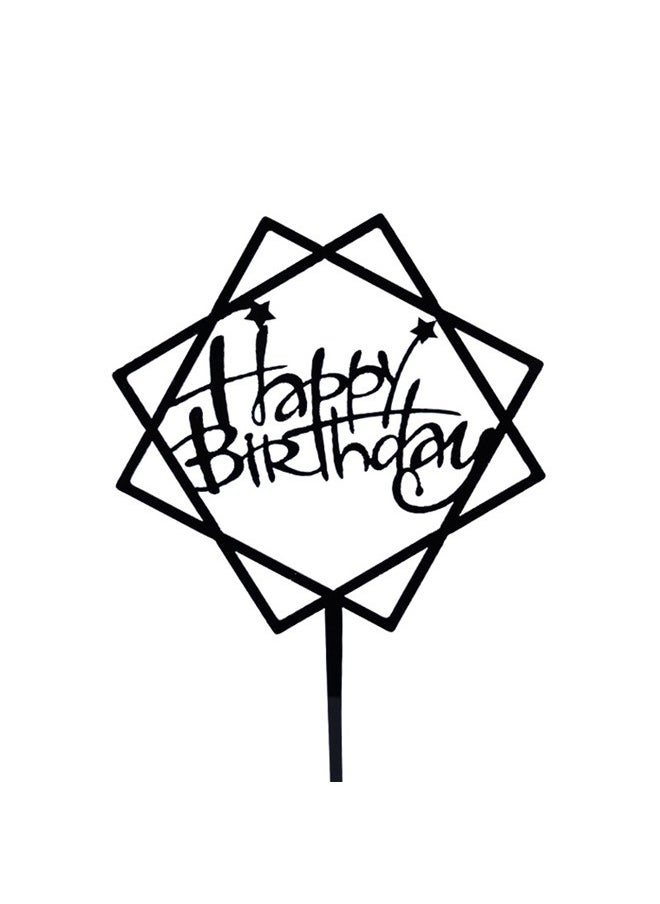 yongsheng - Happy Birthday Design Cake Topper，10-Pack Black Birthday Cake Topper Set, Happy Birthday Sign Cake Toppers/Cupcake Toppers, Party Decorations Supplies for Cool Guy - Image 1