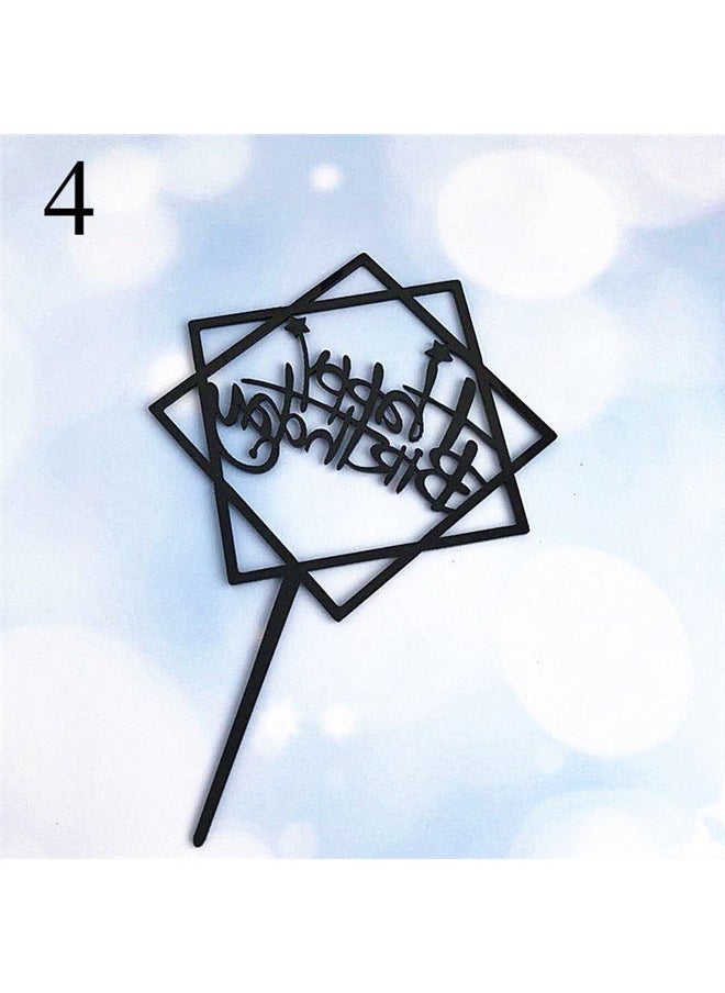 yongsheng - Happy Birthday Design Cake Topper，10-Pack Black Birthday Cake Topper Set, Happy Birthday Sign Cake Toppers/Cupcake Toppers, Party Decorations Supplies for Cool Guy - Image 1