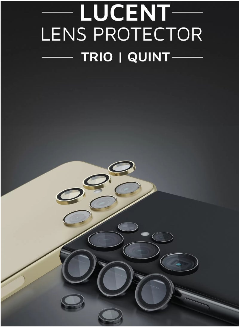 LEVELO - Lucent Camera Lens for Samsung S24 / Durable Mobile Lens Protector / Scratch Resistant / Crystal-Clear Optics / Anti Reflection  - Titanium Gold - Image 1