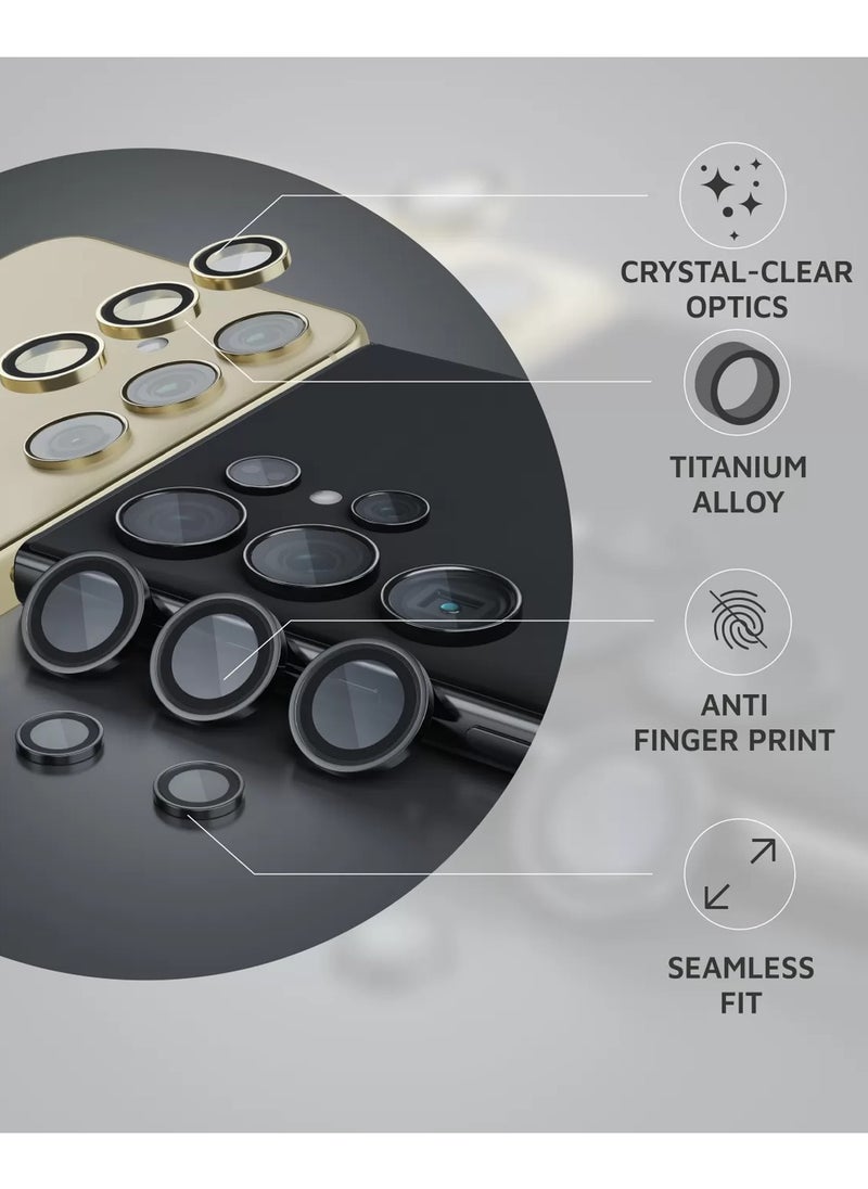 LEVELO - Lucent Camera Lens for Samsung S24 / Durable Mobile Lens Protector / Scratch Resistant / Crystal-Clear Optics / Anti Reflection  - Titanium Gold - Image 1