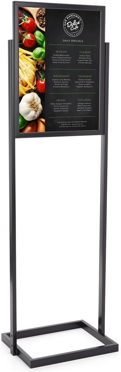 Displays2go Black FreeStanding Poster Frame 2012 x 67 x 15Inch DoubleSided TopLoading Lightweight - Image 1