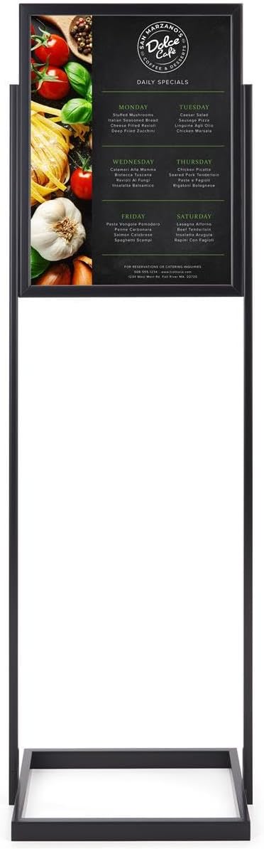 Displays2go Black FreeStanding Poster Frame 2012 x 67 x 15Inch DoubleSided TopLoading Lightweight - Image 2
