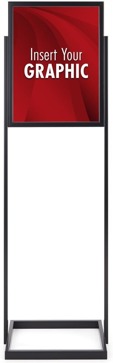 Displays2go Black FreeStanding Poster Frame 2012 x 67 x 15Inch DoubleSided TopLoading Lightweight - Image 3