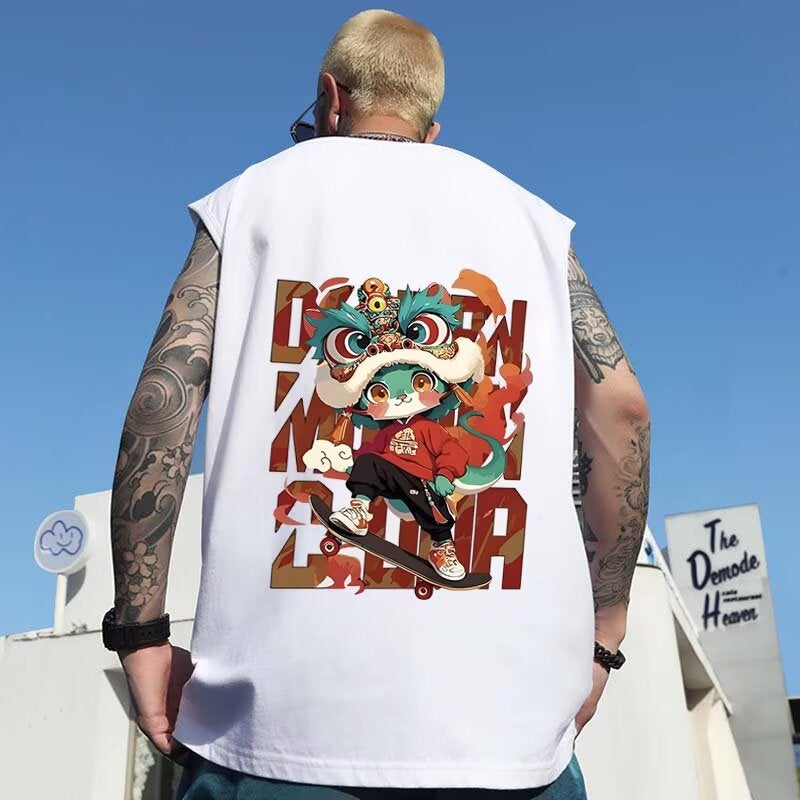 National Trendy Chinese Style Vest Men'S New Loose Plus Size Plus Fat Men'S Summer Sleeveless Trendy M-8Xl T-Shirt - Image 1