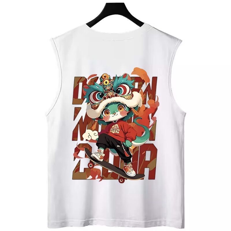 National Trendy Chinese Style Vest Men'S New Loose Plus Size Plus Fat Men'S Summer Sleeveless Trendy M-8Xl T-Shirt - Image 5