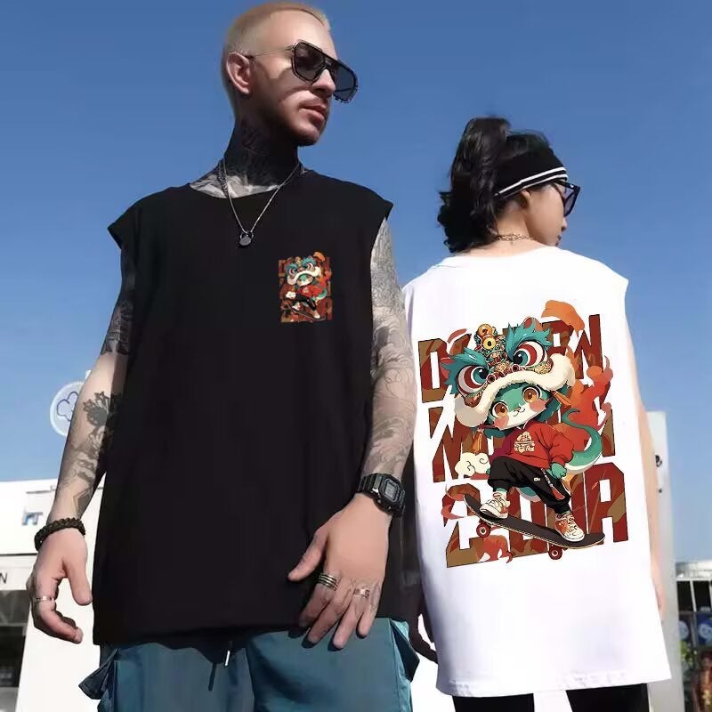 National Trendy Chinese Style Vest Men'S New Loose Plus Size Plus Fat Men'S Summer Sleeveless Trendy M-8Xl T-Shirt - Image 3