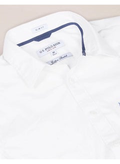 U.S. Polo Assn. U.S. POLO ASSN. Mens Fs Solid Regular Fit Shirts (Usshtc0055_White_Small)  - Image 3