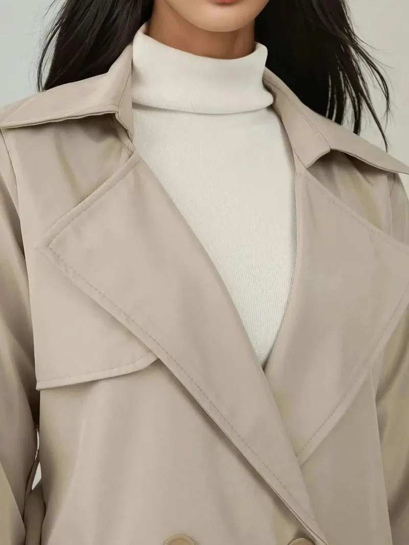 BIG DART Beige Natural BDART Belted Long Trench Coat for Women | Best Price UAE