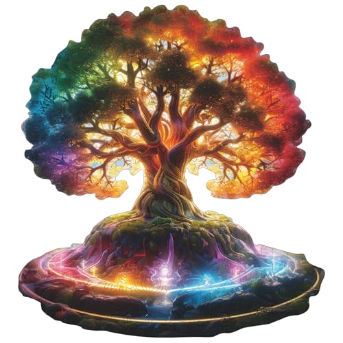 MEATRN Tree of Life 500 Pieces Wooden Puzzles Plants Wood Jigsaw Puzzle for Adults Symbol of Growth Eternity Collectible Spiritual Gift Educational Puzzle 153x166 in - Image 1