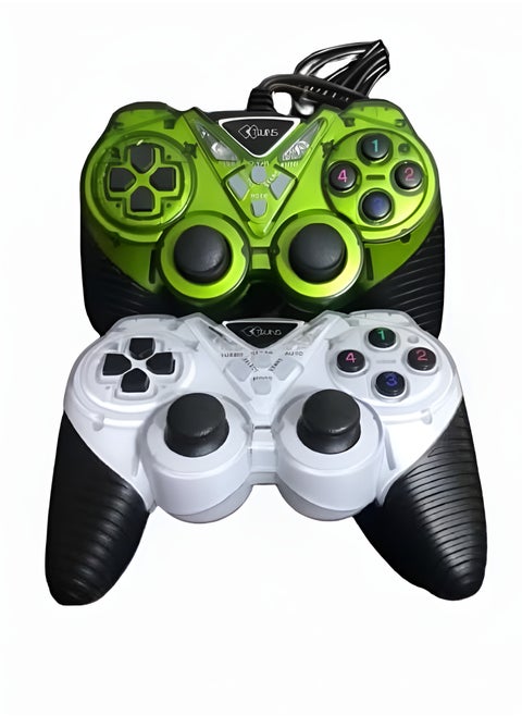 TWINS Double Shock USB Gaming Controller – Ergonomic Design with Vibration Feedback & Turbo Mode