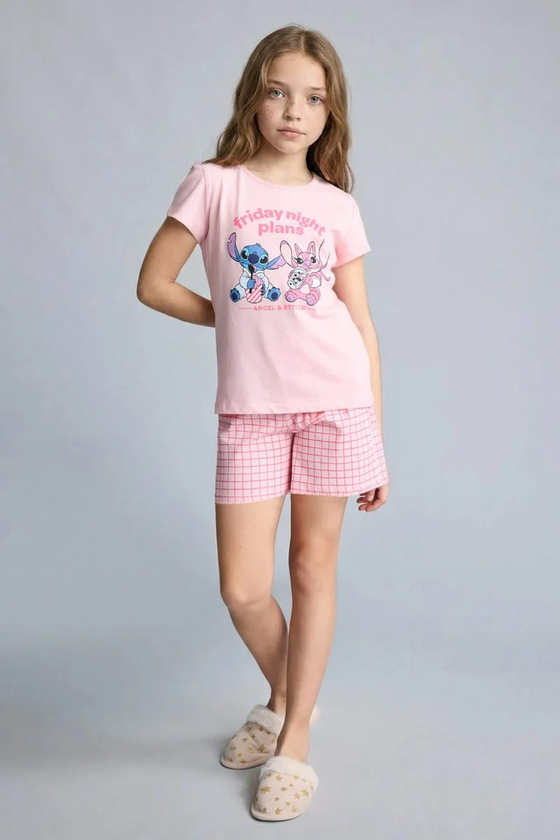 DeFacto Girl 2 piece Regular Fit Lilo &amp; Stitch Licensed Knitted Pyjamas
