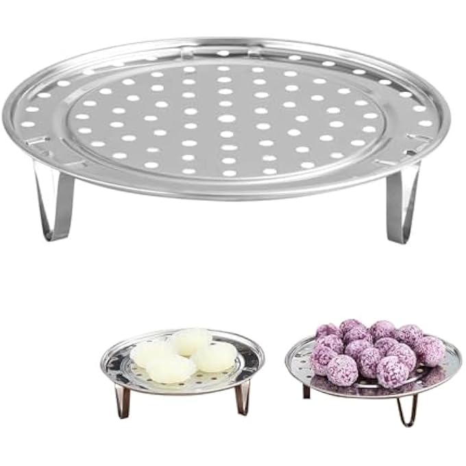 nalaina Steamer Rack Stainless Steel Round Steaming Rack Steam Tray With Removable Legs For Veggie Fish Seafood Cooking Expandable To Fit Various Steamer Cookware MultiFunctional Steamer Basket - Image 2