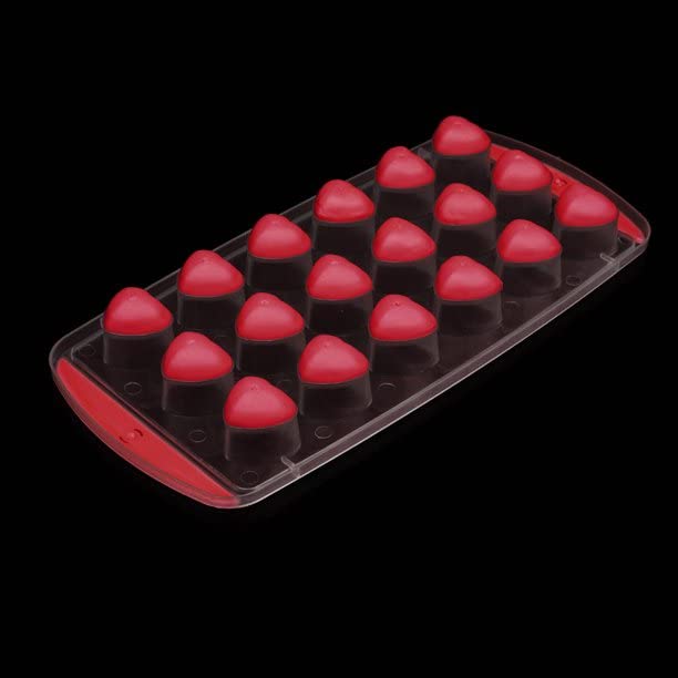 Kriva Heart Silicon Ice Cube Tray with Spill-Resistance Removable Lid | Easy Release Stackable 18 Cavity DIY Iceberg Mold with Spill Resistant for Gelatine |Chocolate|Baking|Candy (Multi-Color-2pcs) - Image 3