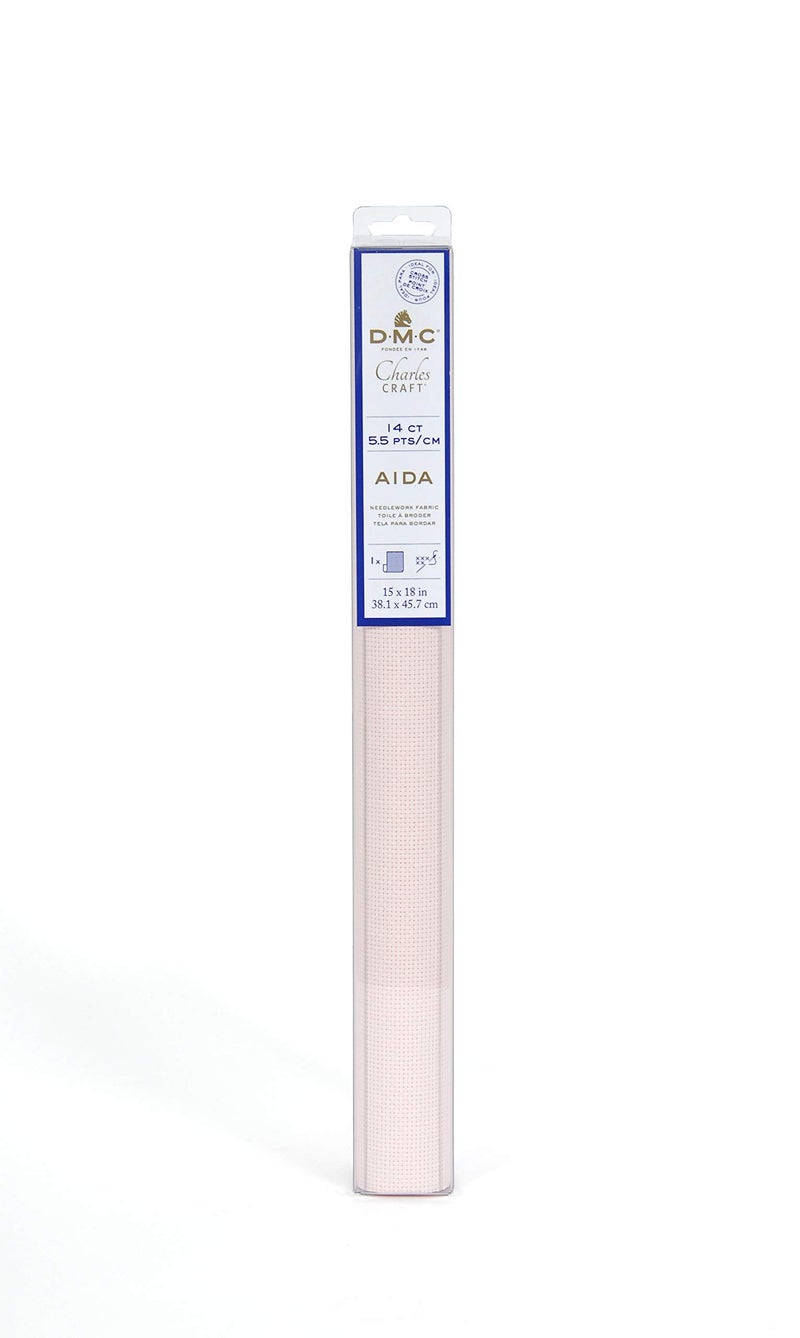 DMC Classic Reserve Gold Label Aida Fabric Box - 14 Count - 15"X18" (Pink) - Image 1
