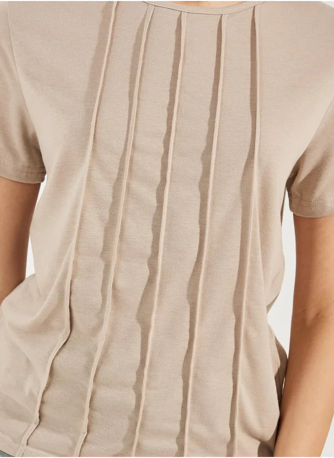 ستايلي Regular Fit Pintuck Detail T-Shirt