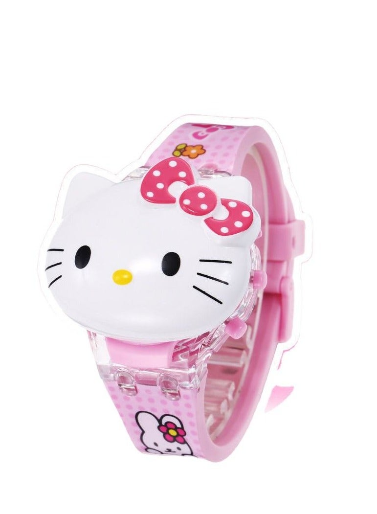 Sanrio Hello Kitty Cartoon Children's Watch, Children's Watch Toy with Light Effect, Kids Electronic Watch with Music, Flip-top Watch for Kids - Image 5
