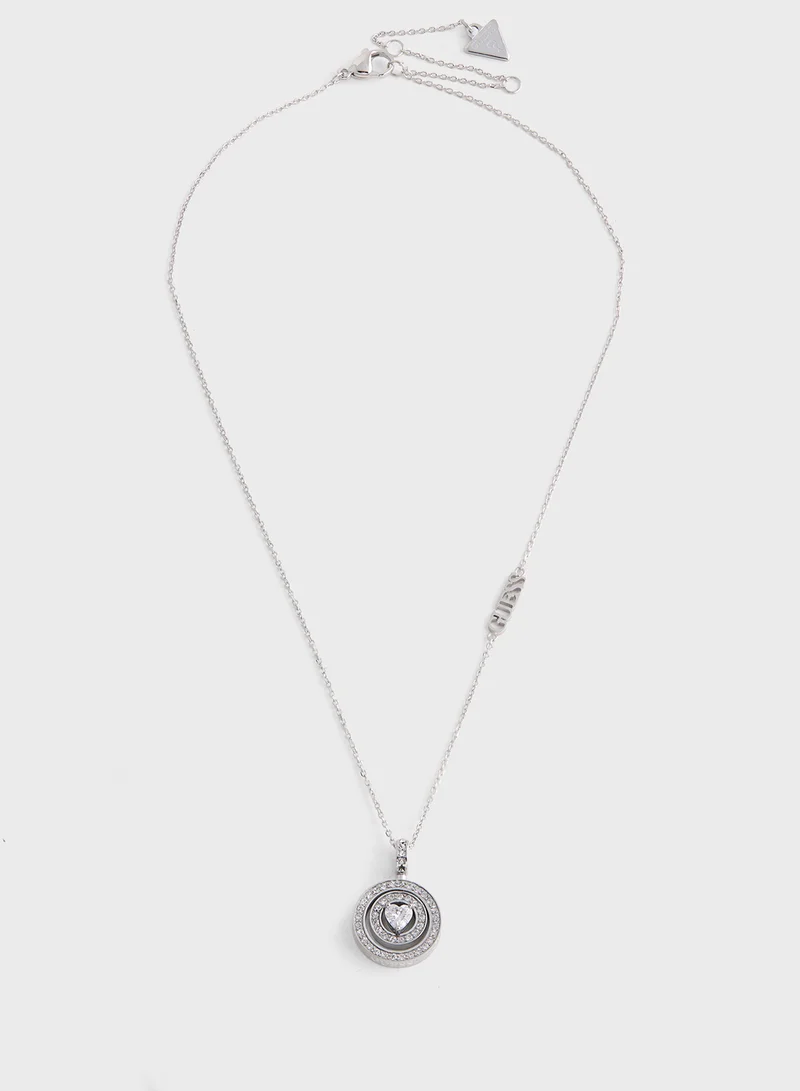 جس Crystal Detail Long Necklace