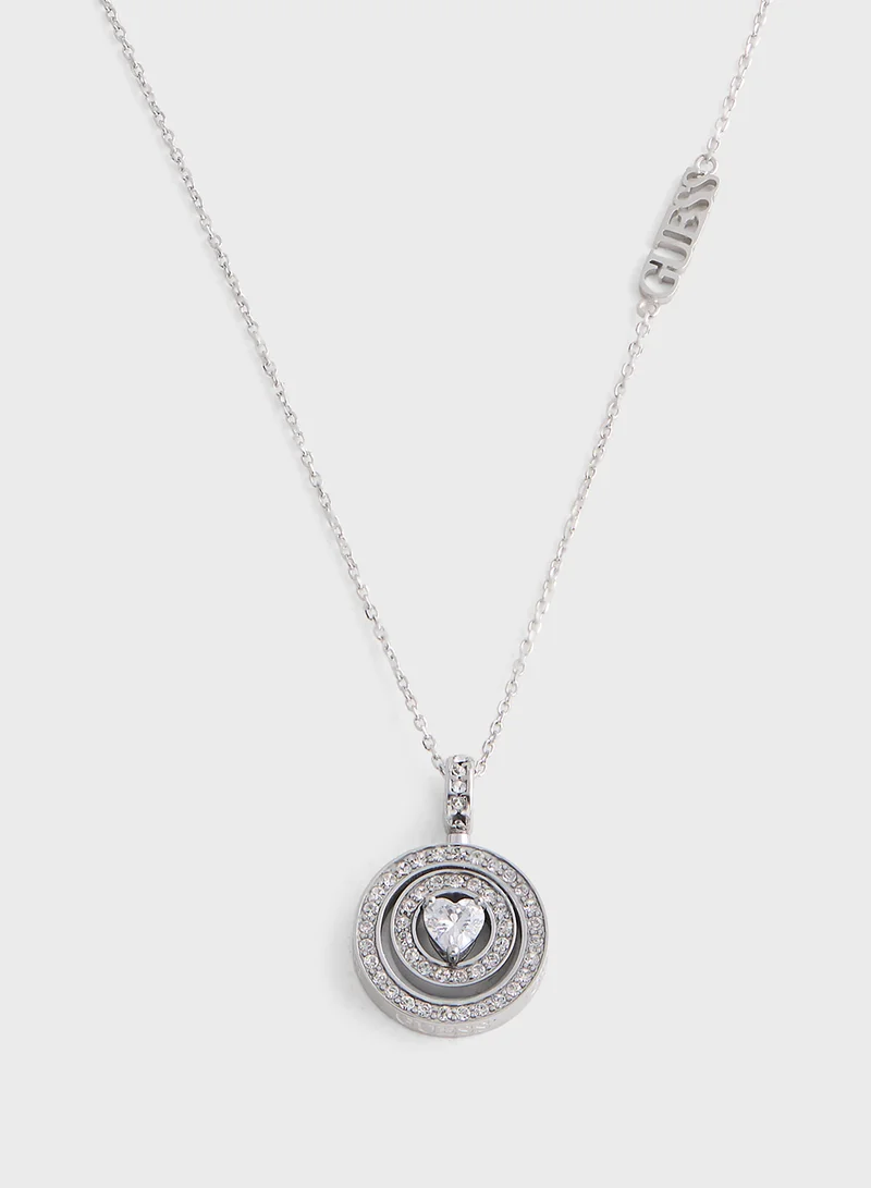 جس Crystal Detail Long Necklace