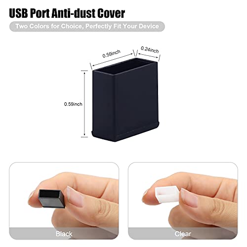 BUSHIBU USB Cover Cap, 20 Pcs Black Clear Plastic USB A Male Anti-Dust Plug Cover - Image 2