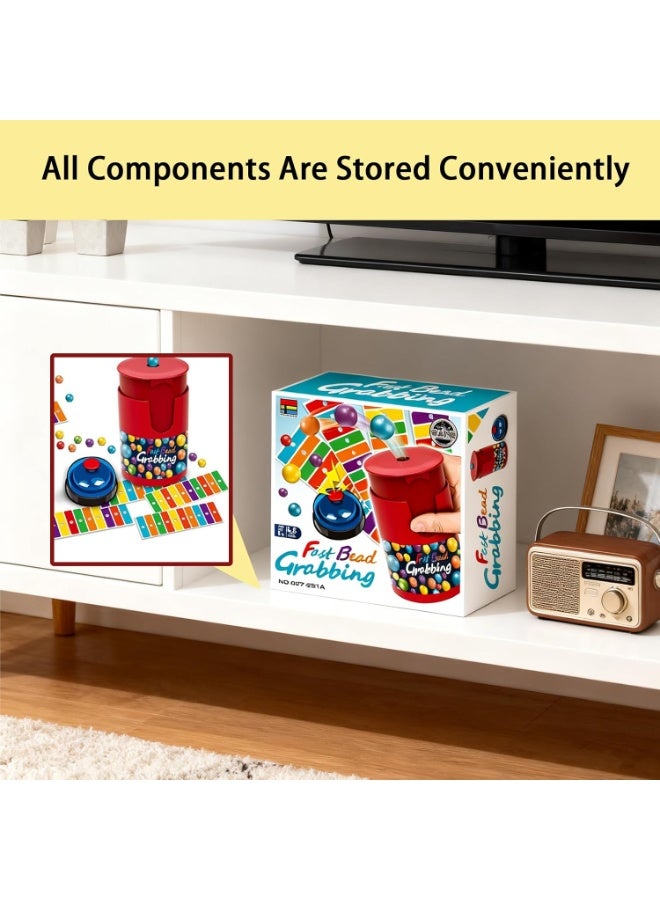 Color Bingo Game Set, Quick Bead Pick Game with 90 ABS Beads, 6 Cards, Improves Color Cognition and Hand-Eye Coordination for Family Parties. - Image 3