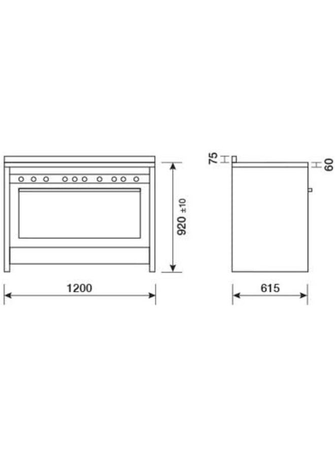 GLEMGAS جليمغاس 120 × 60 سم موقد و فرن 5 شعلات صنع إيطالي موديل MGW626RI | ضمان سنة واحدة. - Image 2
