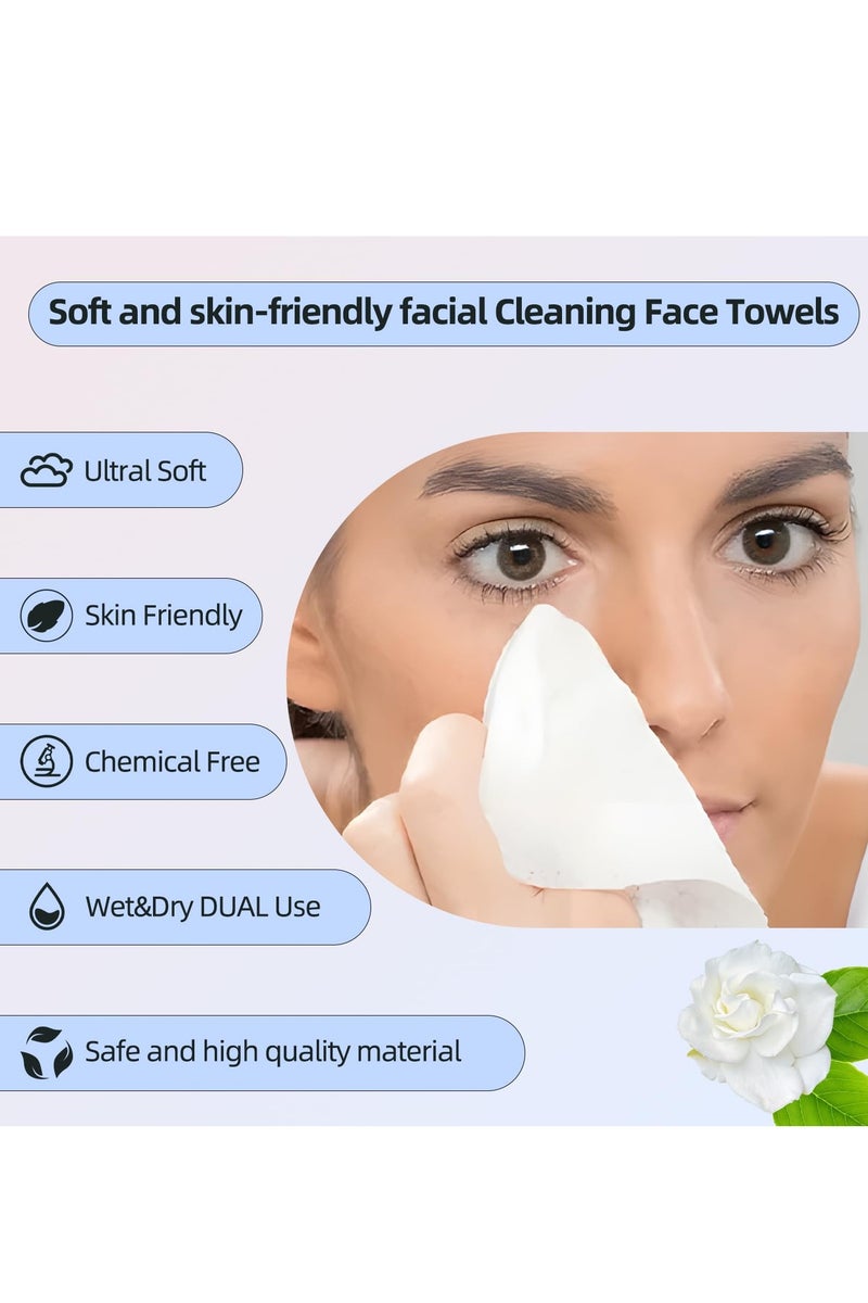 Disposable Face Towels, Viscose Biodegradable Large Dry Wipes, Super Soft & Thick Face Cleansing Towels, Daily Facial Tissues for Sensitive Skin, Makeup Removing,Facial Clean,Nursing,Travel (50 Count) - Image 2