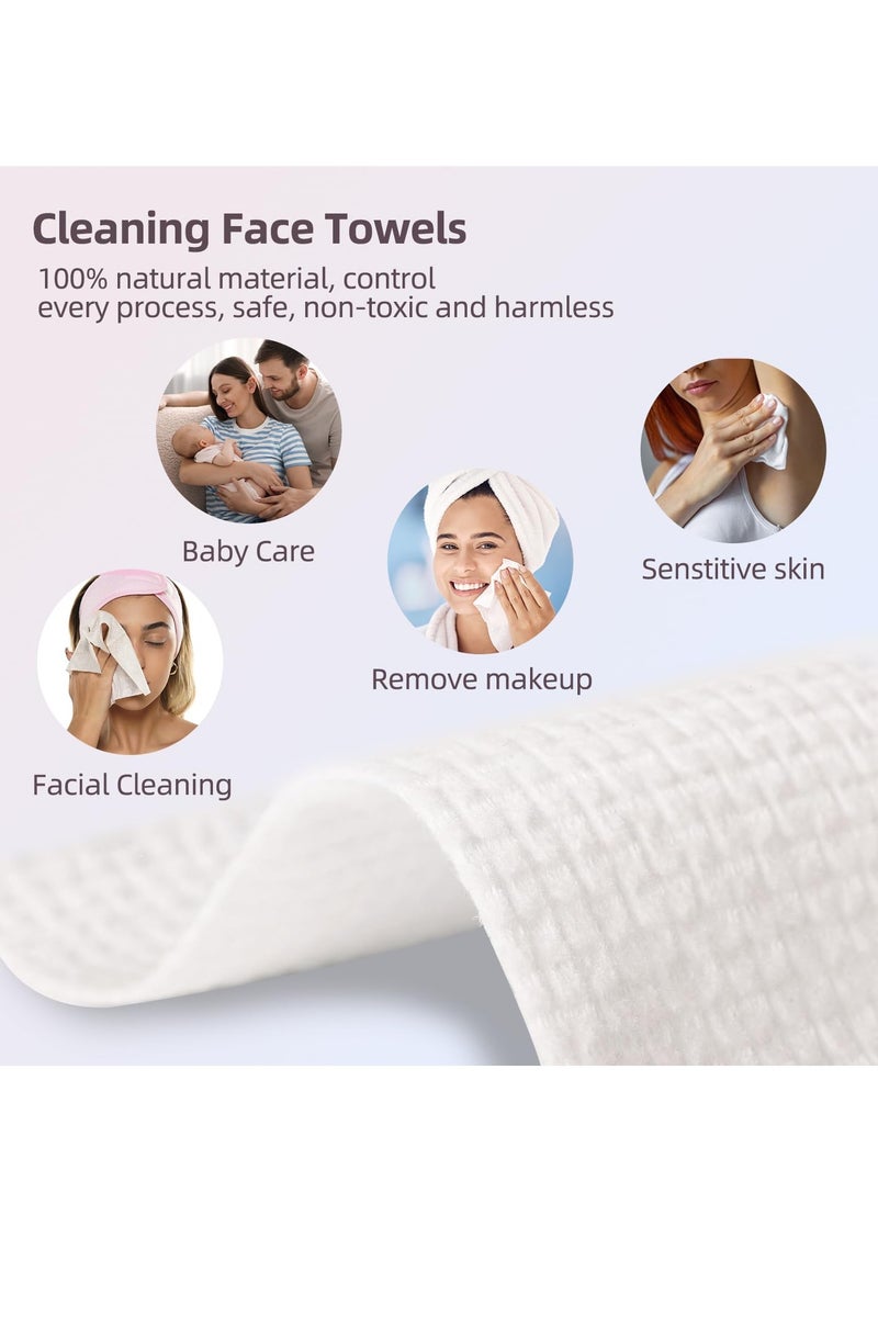 Disposable Face Towels, Viscose Biodegradable Large Dry Wipes, Super Soft & Thick Face Cleansing Towels, Daily Facial Tissues for Sensitive Skin, Makeup Removing,Facial Clean,Nursing,Travel (50 Count) - Image 3