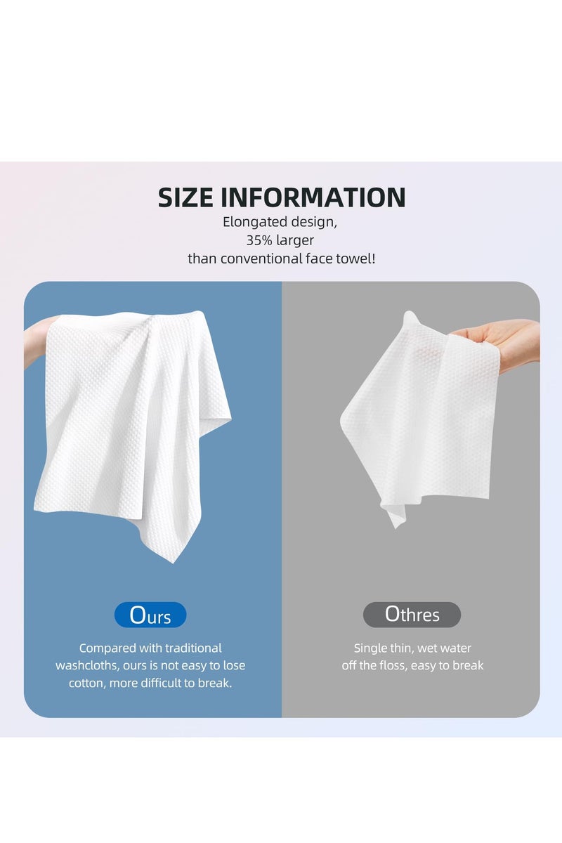 Disposable Face Towels, Viscose Biodegradable Large Dry Wipes, Super Soft & Thick Face Cleansing Towels, Daily Facial Tissues for Sensitive Skin, Makeup Removing,Facial Clean,Nursing,Travel (50 Count) - Image 4