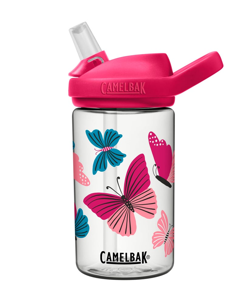 CamelBak eddy+ 14oz Kids Water Bottle with Tritan Renew - Straw Top  Leak-Proof When Closed  Colorblock Butterflies - Image 1