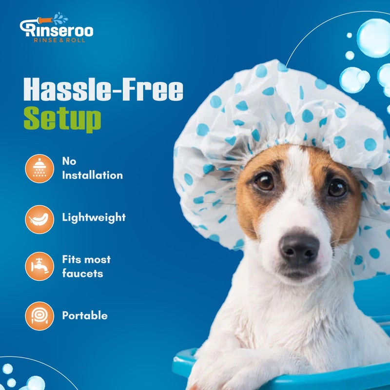 Rinseroo: Slip-On Tub Hose â€“ As Seen on Shark Tank â€“ 5ft Flex Bathtub Faucet Sprayer â€“ Easy Rinse for Pets, Hair & Cleaning â€“ No Installation Needed â€“ Fits Faucets Up to 3â€ Wide â€“ Mess-Free & Portable - Image 4