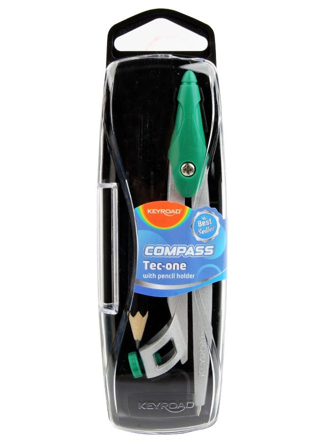 Keyroad Metal compass with Holder and HB Pencil / Plastic Case