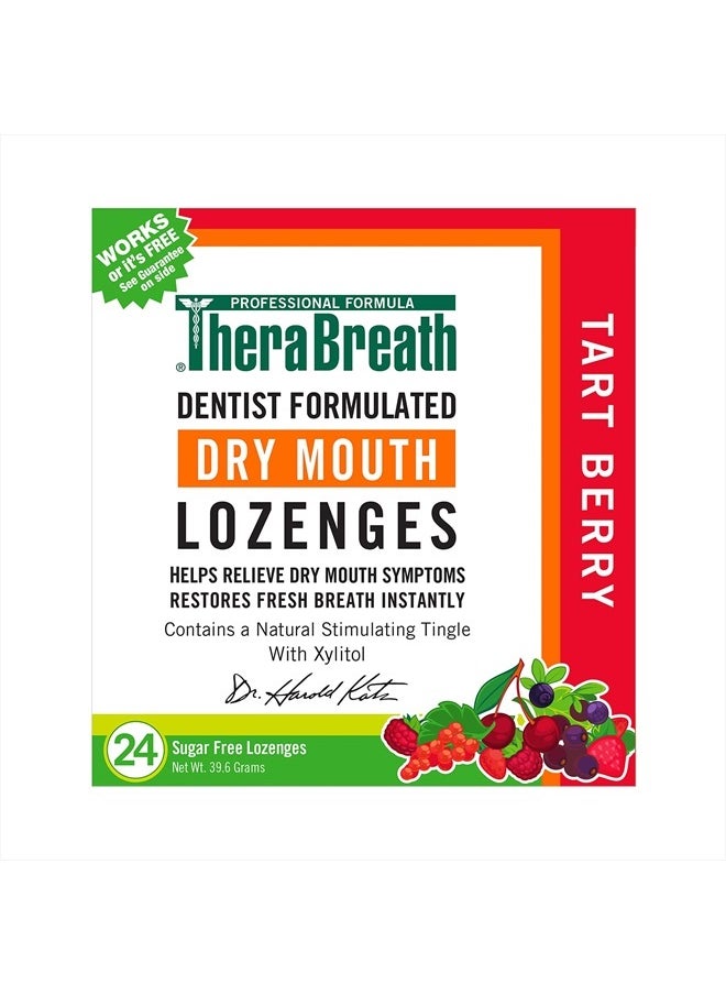TheraBreath Dry Mouth Lozenges with ZINC, Tart Berry Flavor, 24 Lozenges  - Image 1