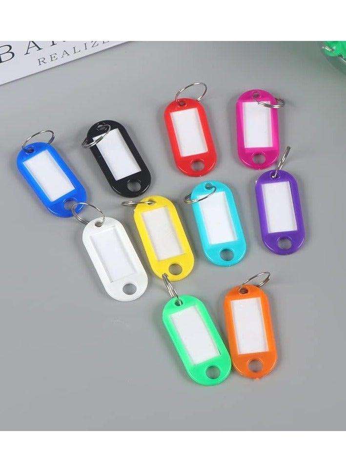 Generic Medallion Keychain with Plastic Holder for ID Badges and Stickers Split Ring for Name and Keepsake Assorted Colors 12 Pieces  - Image 1