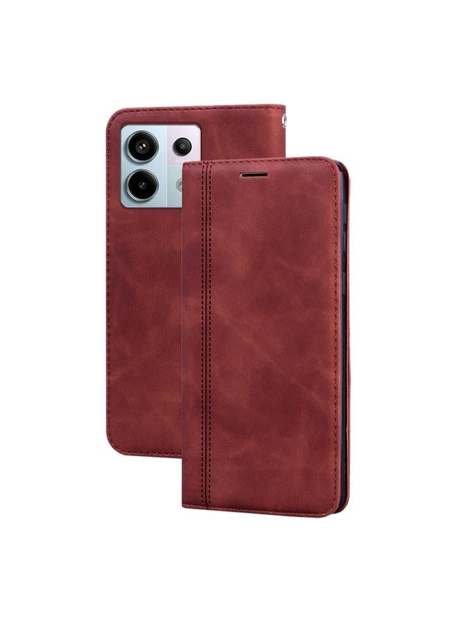 The Bros Case For Xiaomi Redmi Note 13 Pro 4G Frosted Business Magnetic Horizontal Flip PU Phone Case