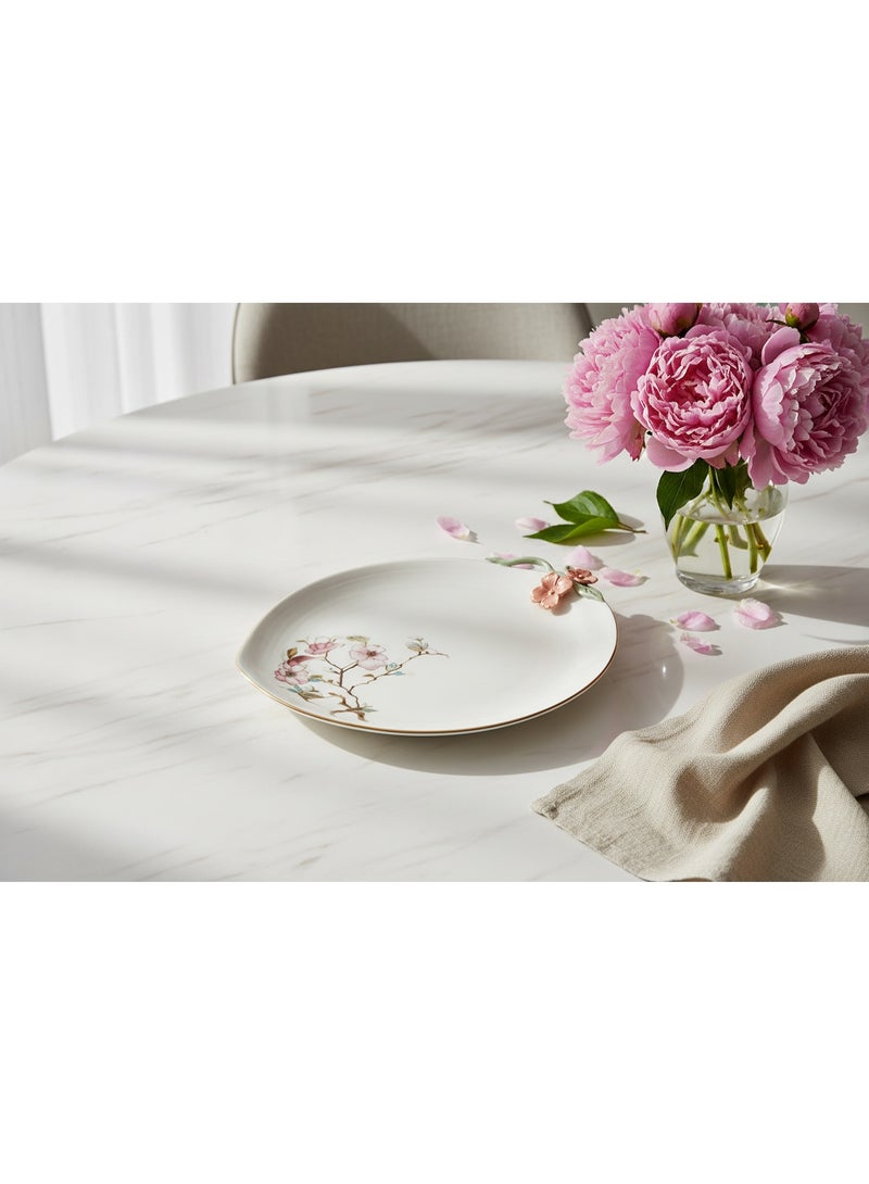 AKDC Angela Floral Elegance 3-Piece Ceramic Serving Plate Set – White (25×30 cm) - Image 5