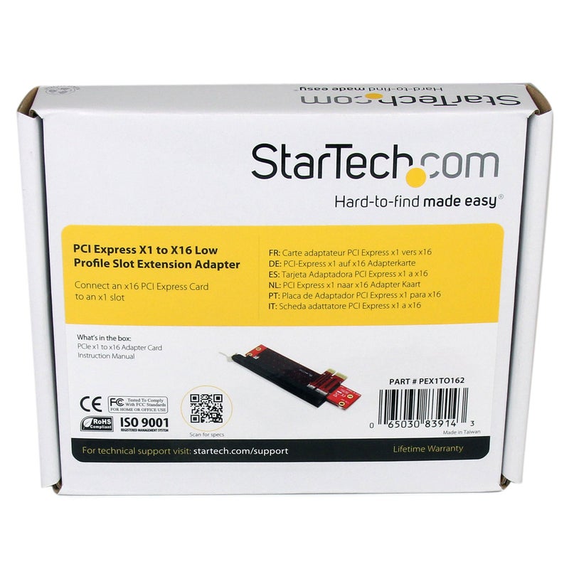 StarTech.com PCI Express X1 to X16 Low Profile Slot Extension Adapter - PCIe x1 to x16 Adapter, TAA (PEX1TO162) - Image 5