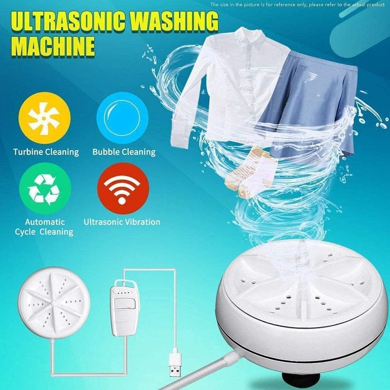 Danisse Portable Washing Machine, Mini Ultrasonic Washing Machine 3 in 1 Dishwashers Ultrasonic Waves Suitable for Home, Business, Travel, College Room, RV, Apartment (3.5IN) - Image 5