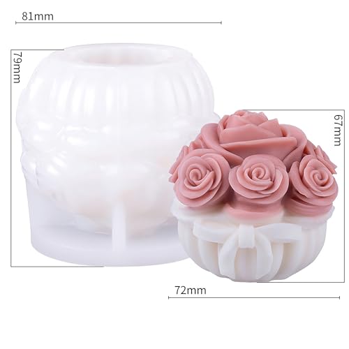 EVERELAM Rose Flower Succulent Bud Cylinder Silicone Wave Spiral Candle Mold - Silicone Resin Casting Molds for Candle & Resin & Soap Craft Supplies - Image 2